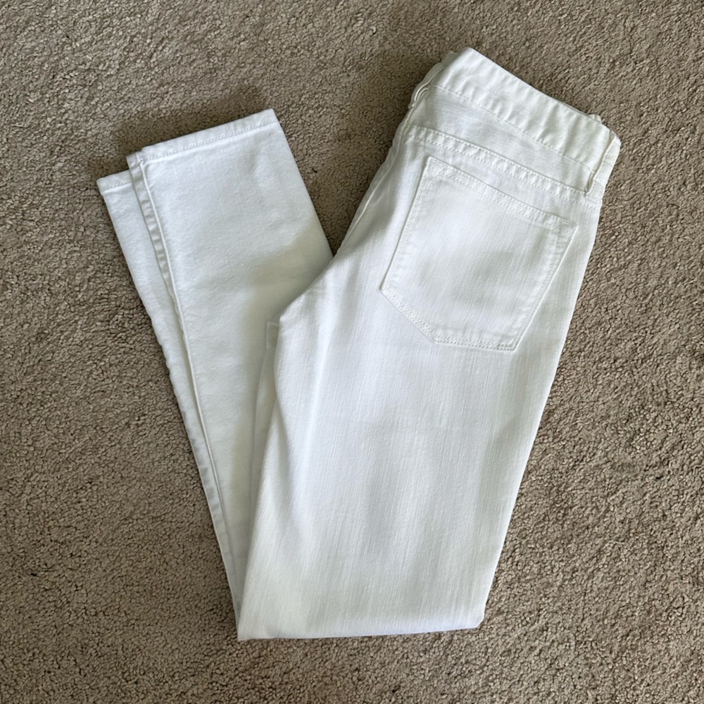 J Crew White Jeans Toothpick ankle jeans Size 25